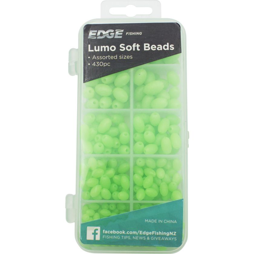 300 x Lumo Soft Glow Beads Green Oval Size 7X10mm Fishing Tackle